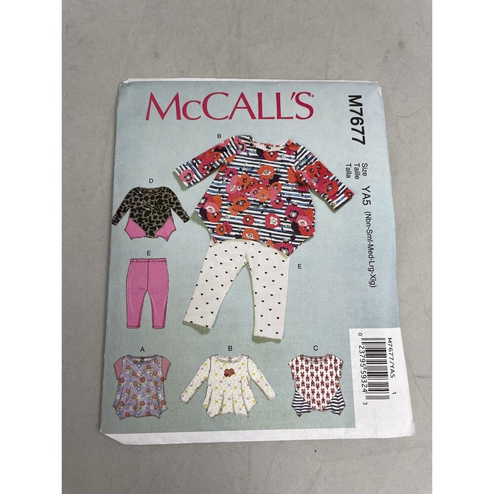 McCall's M7677 YA5 NB Small Med Large XL Infants Tops and Leggings